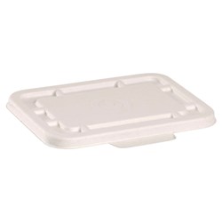 BioCane Takeaway Container Lid Rectangle White Suits 500/600ml BioPak