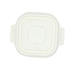 Sugarcane Takeaway Container Lid White Suits 280/630ml 130x130mm Earth Essentials