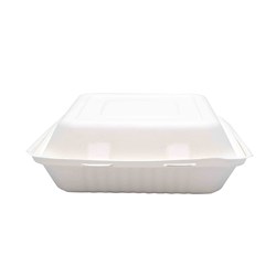 Sugarcane Clam Three Compartment White 229mm