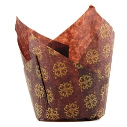 Muffin Wrap Tulip Printed Brown 60mm