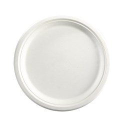 BioCane Round Plate White 260mm BioPak
