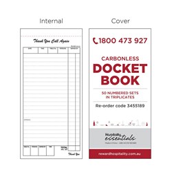 Carbonless Docket Book Triplicate Sheet 100x210mm