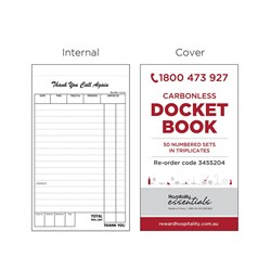 Carbonless Docket Book Triplicate Sheet 100x170mm