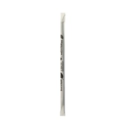 Paper Straw Regular Blk Wrapped 1000/Ctn