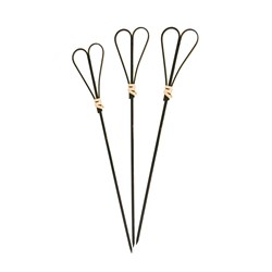 Bamboo Heart Skewer Black 100mm