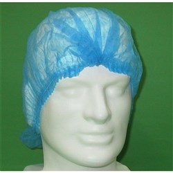 Cap Disposable Bouffant Blue Crimped 530mm