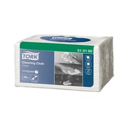 TORK CLEANING CLOTH WHT FOLDED 55/PKTX8/CTN  SML PACK