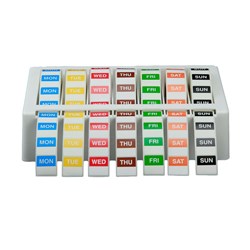 Label Kit 24Mm Square Mon-Sun Inc Abs Dispenser