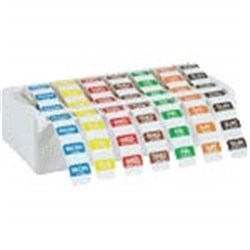 Label Kit 40Mm Square Removabl Mon-Sun Inc Abs Dispenser