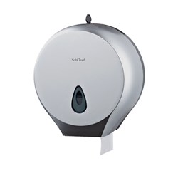 Plastic Jumbo Toilet Roll Dispenser Metallic Grey 271x130x281mm Soft Clean