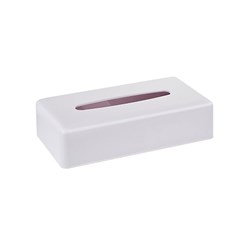 Plastic Tissue Box Cover Rectangular White