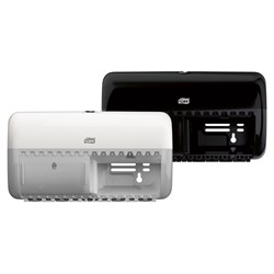 Plastic Twin Toilet Roll Dispenser Black 286x153x158mm