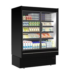 FRIDGE U/R 4DR GLASS MULTIDECK BLK 3 ECO 250 10A