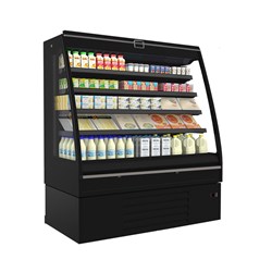 FRIDGE U/R OPEN MULTIDECK BLK CURL 3 GREEN 125 10A