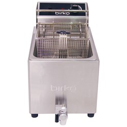 Birko Deep Fryer Single 8Lt 15A W/ Tap 282X500x400mm