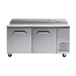 Bromic 2 Door Preparation Fridge Stainless Steel 572L PP1700