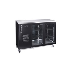 Williams Undercounter 2 Glass Door Fridge Black 420L HC2UGB