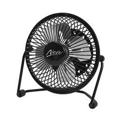 Nero Mini Desk Fan USB Powered Black 150mm