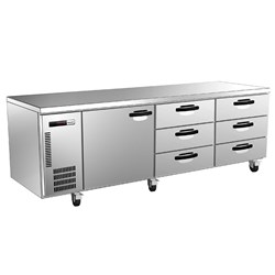 Panasonic 6 Draw 1 Door Fridge Underbench 495L SUR-1871HP-DWW