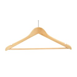 COAT HANGER PILFERPROOF MALE WOODEN BUDGET CLIP NOT INC(100