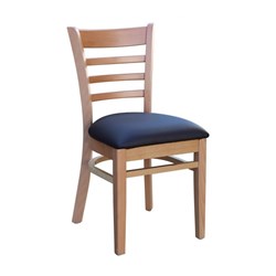 FLORENCE CHAIR NATURAL CHOCOLATE VINYL SEAT