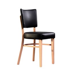 MEMPHIS CHAIR BLK DOLARO VINYL SEAT & BACKREST NATURAL FRAME