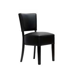 MEMPHIS CLUB CHAIR BLK DOLARO VINYL SEAT & BACKREST WENGE