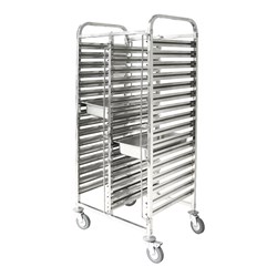 GASTRONORM TROLLEY 2X16 TRAY W/ CASTORS 740X550X1735MM