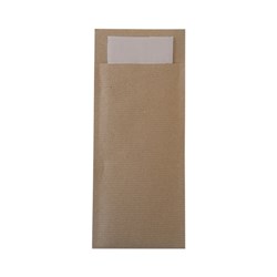 Ecoline Paper Cutlery Pouch Kraft/ Brown 200x85mm