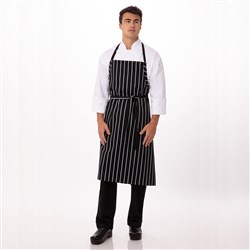 Chalkstripe Bib Apron No Pockets Black 990x940mm Chef Works