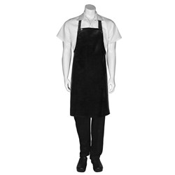 PVC Short Bib Apron No Pockets Black 890x680mm Chef Works