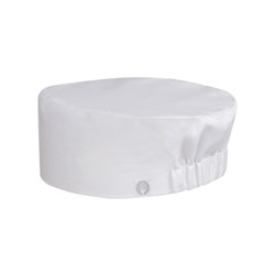 CHEF BEANIE WHT ELASTIC BACK ONE SIZE