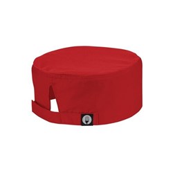 CHEF BEANIE COOL VENT RED VELCRO BACK ONE SIZE