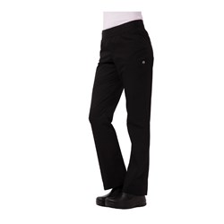 Chef Pants Ladies Blk Xl Slim Fit W/ Drawstring