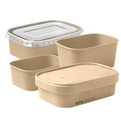 BioBoard Rectangular Takeaway Containers & Lids BioPak