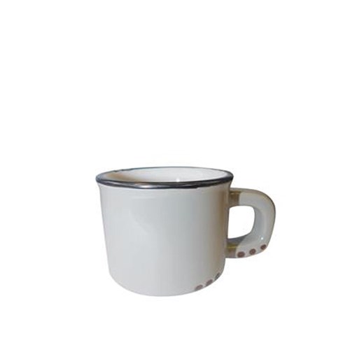 Bistrot Espresso Cup Grey Black Rim 75ml Pro.mundi