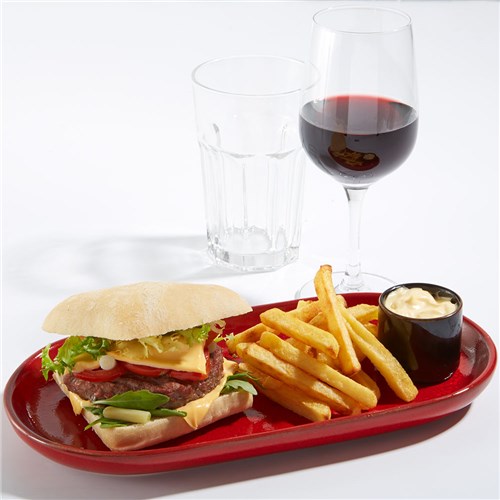 NEIVA BURGER PLATE 290X140MM RED (6)