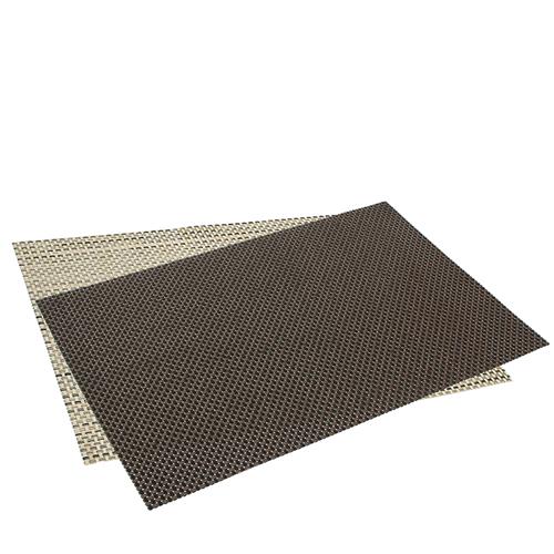 Plastic Woven Placemat Black/Brown