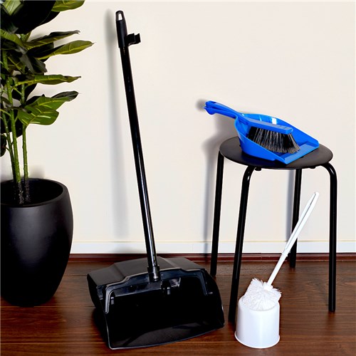 Kleaning Essentials Plastic Dustpan & Brush Set Blue