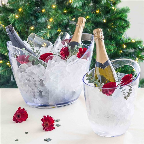 Ice Bucket Two Handle Clear 8L