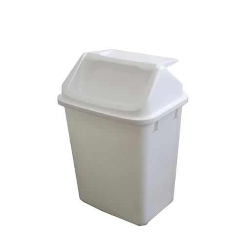 Swing Top Tidy Plastic Bin White 38L