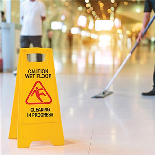 Wet Floor & Cleaning In Progress A Frame Sign Yellow 620mm