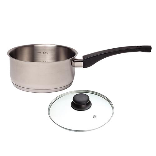 Saucepan & Glass Lid Stainless Steel 160mm