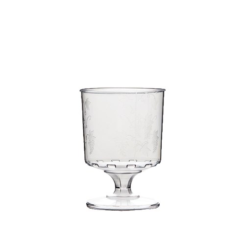 Plastic Pattern Stemmed Wine Glass 185ml