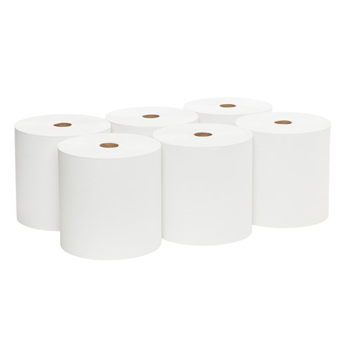 Paper Hand Towel Roll Hard White 1ply 304m