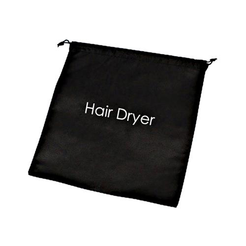 HAIRDRYER BAG W/- DRAWSTRING BLK 32X30CM NON WOVEN (50)