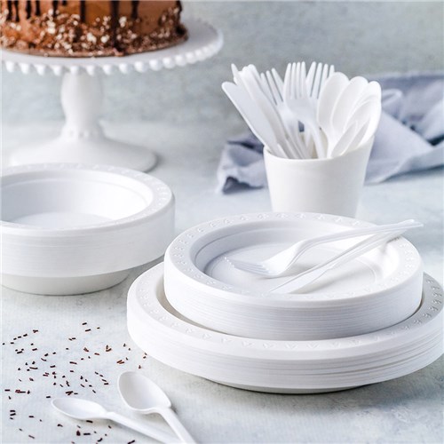 Plastic Dessert Spoon White