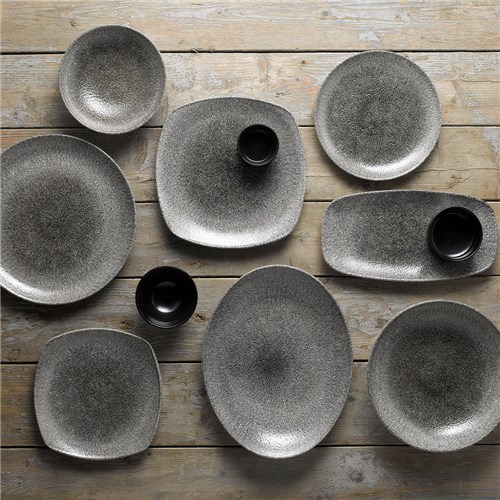 RAKU OBLONG CHEFS PLATE 355X189MM QUARTZ BLACK (6)