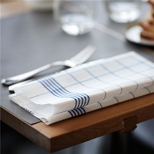 NAPKIN TOWEL BLUE CHECK 380X540MM 250/CTN