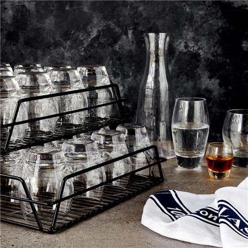 Rectangular Glass Basket Black 435mm